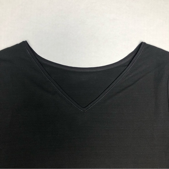 ⭐️NEW⭐️White House Black Market (WHBM) Black 3/4 Sleeve Pullover Stripe Dress - Picture 7 of 9